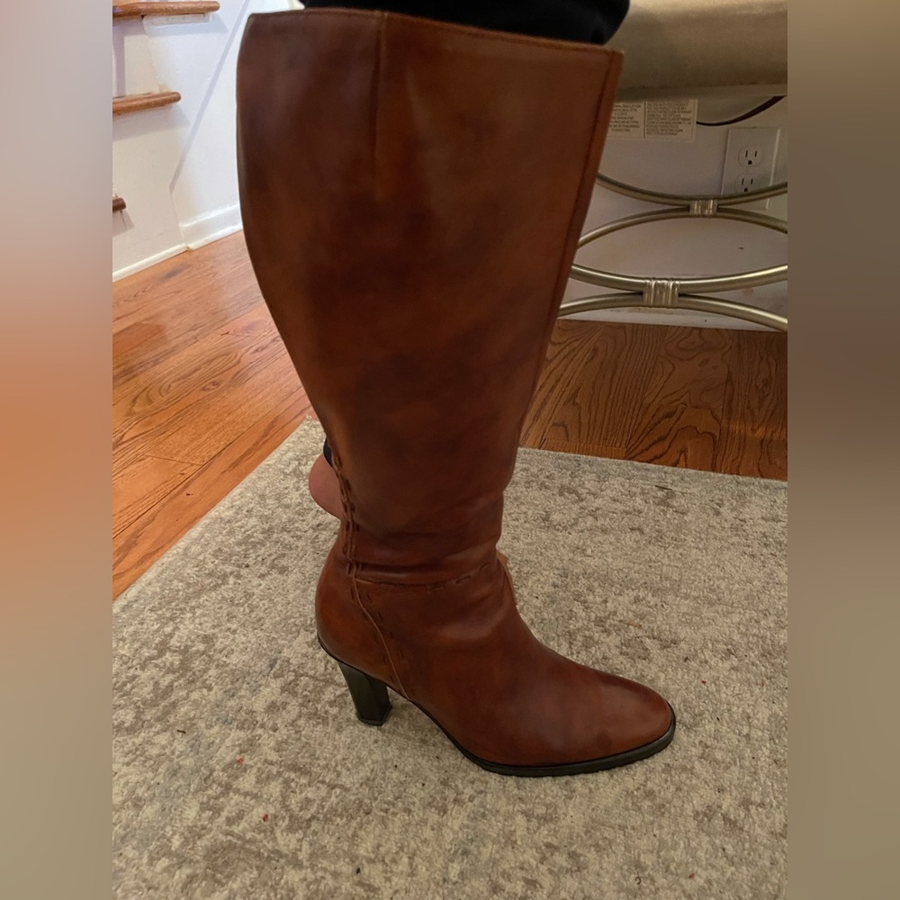Jcrew high heel leather boots in cognac - Picture 5 of 12